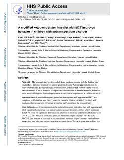 A modified ketogenic gluten-free diet with MCT